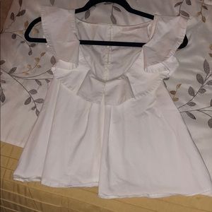Zara white rop with ruffle sleeves